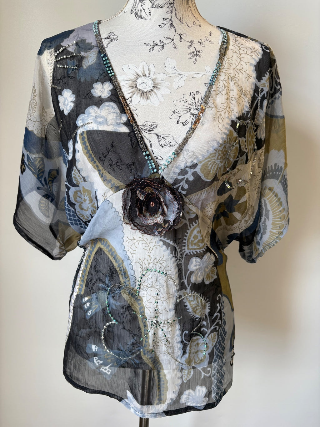 Sheer embroidered top