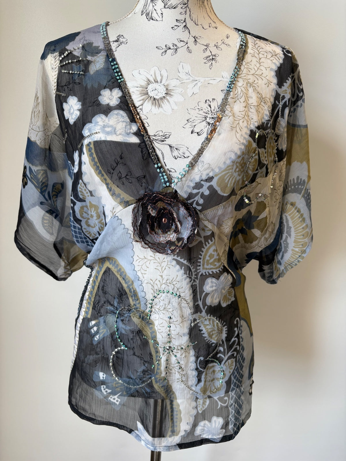 Sheer embroidered top