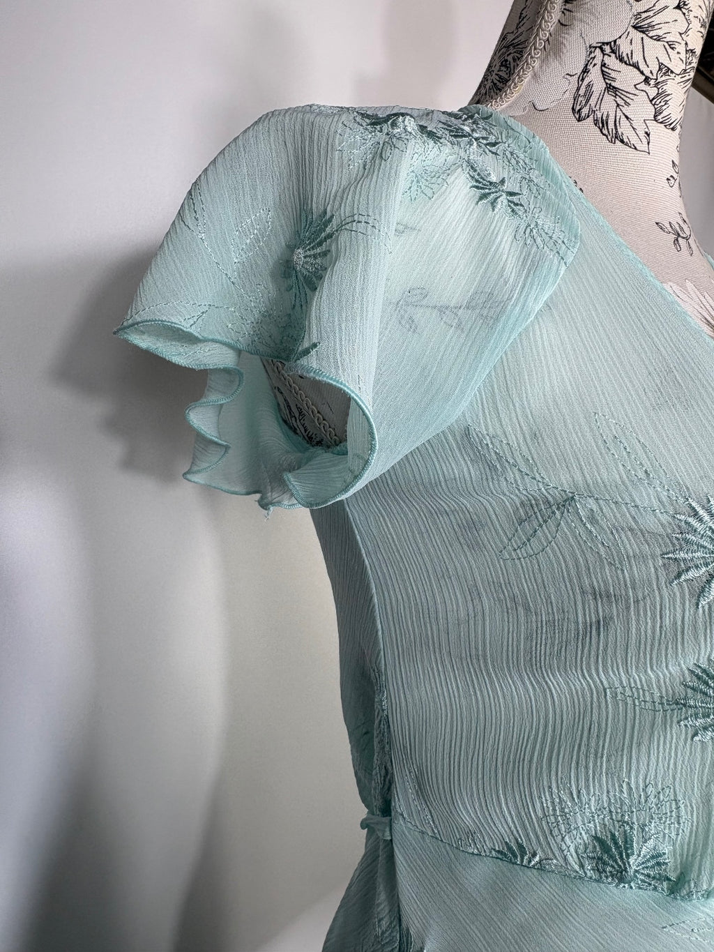 Papaya Cap sleeved sheer blouse