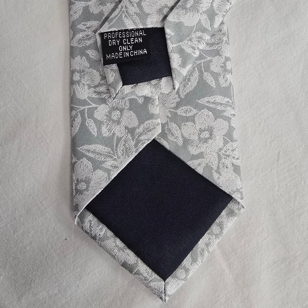 John Lewis silver 100% silk tie