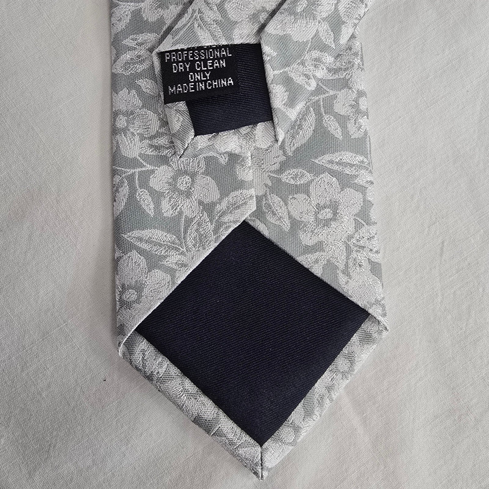 John Lewis silver 100% silk tie