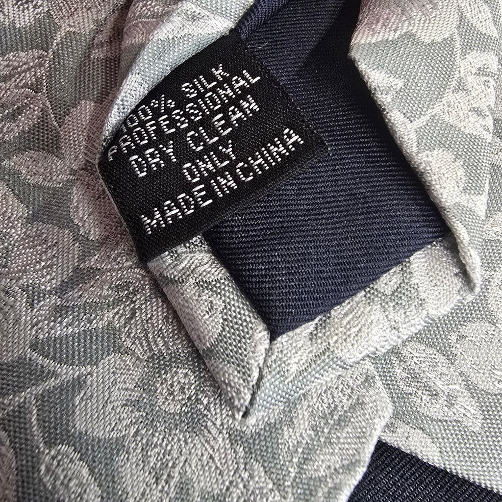 John Lewis silver 100% silk tie