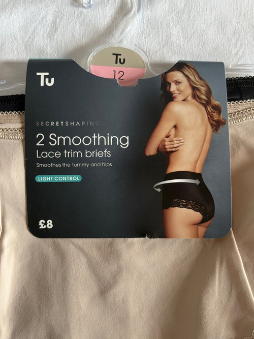 2 pack of soothing lace trim briefs /12