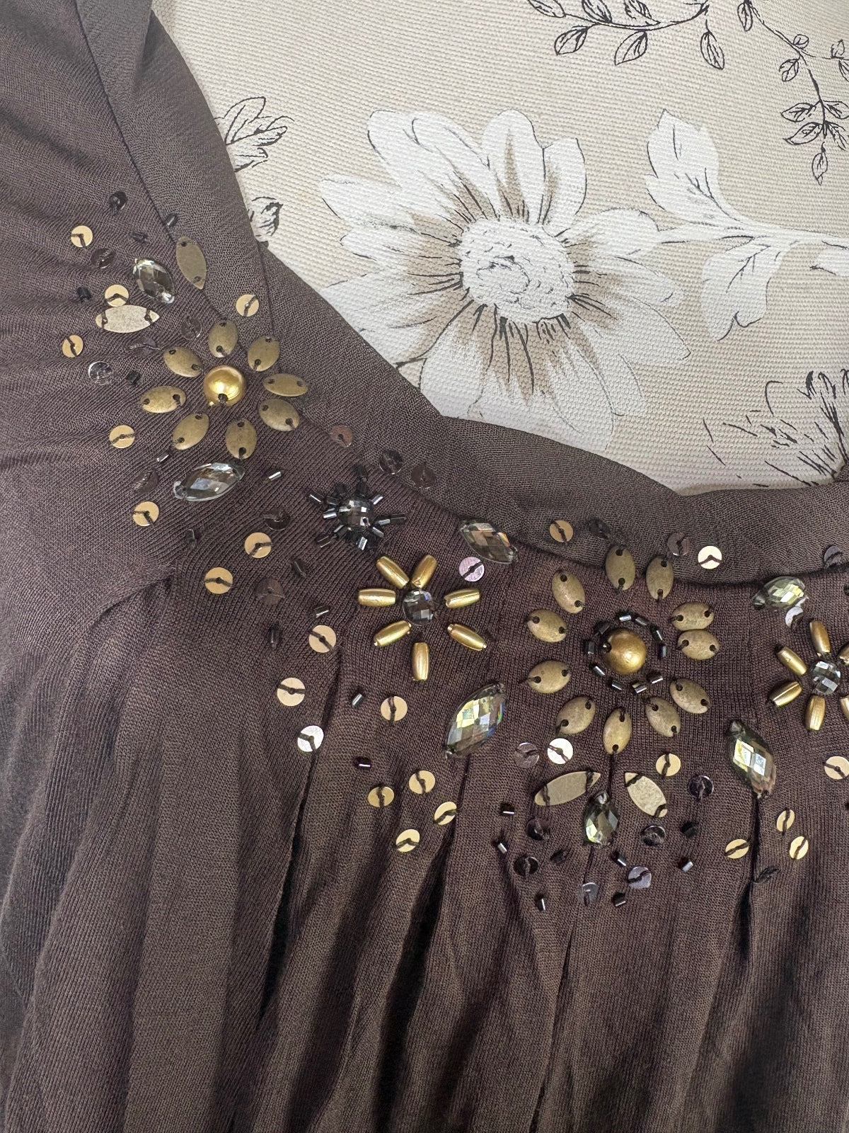 Phase eight / Cap sleeved brown top / 14