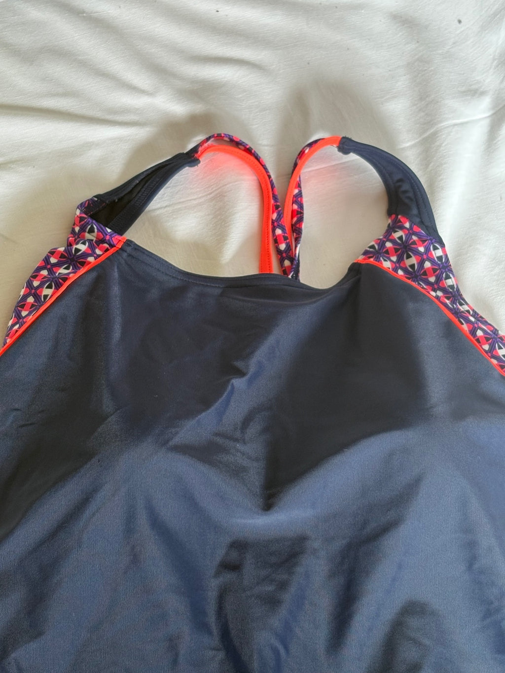Navy blue one-piece swimwear