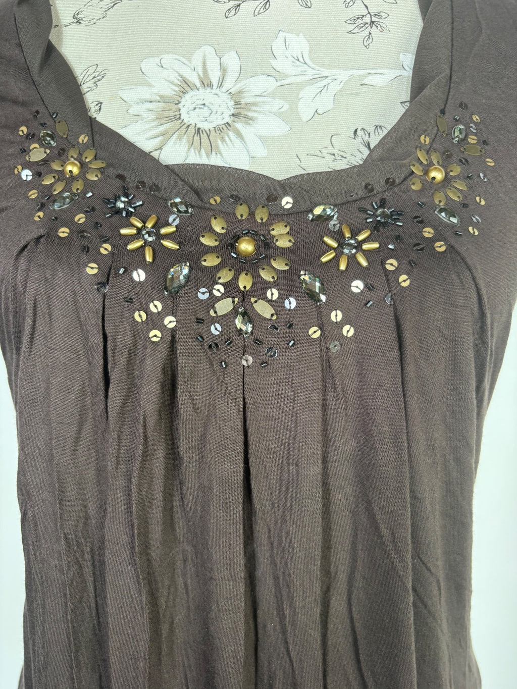Phase eight / Cap sleeved brown top / 14