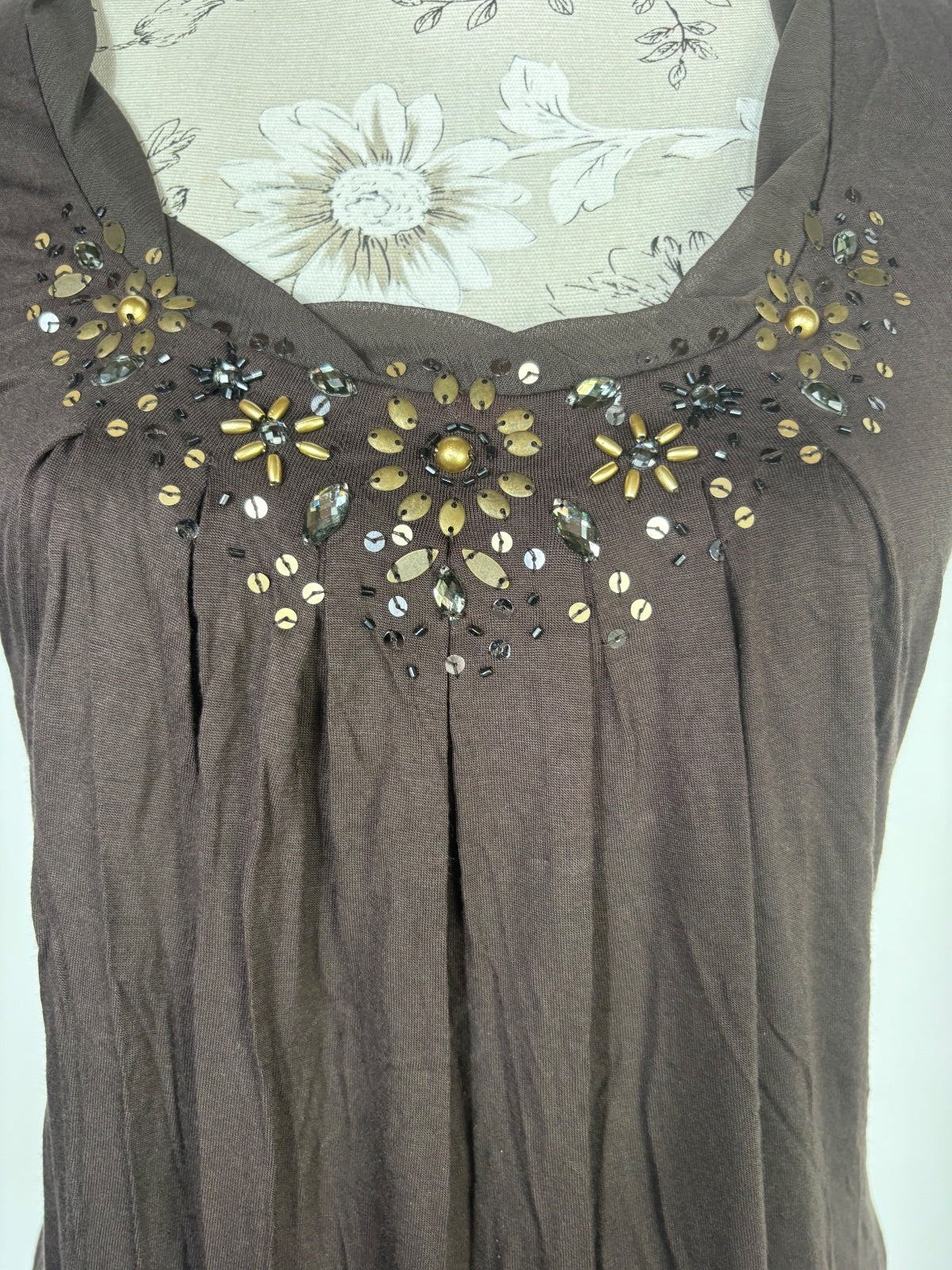 Phase eight / Cap sleeved brown top / 14