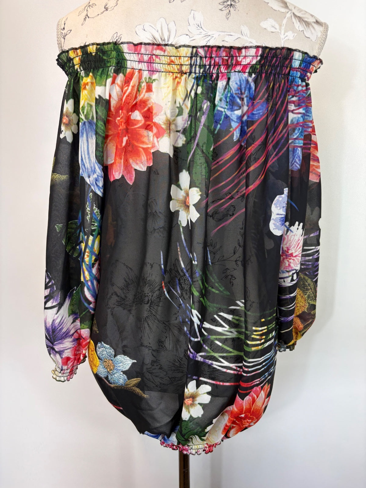 Betty Barday sheer off the shoulder top  / M