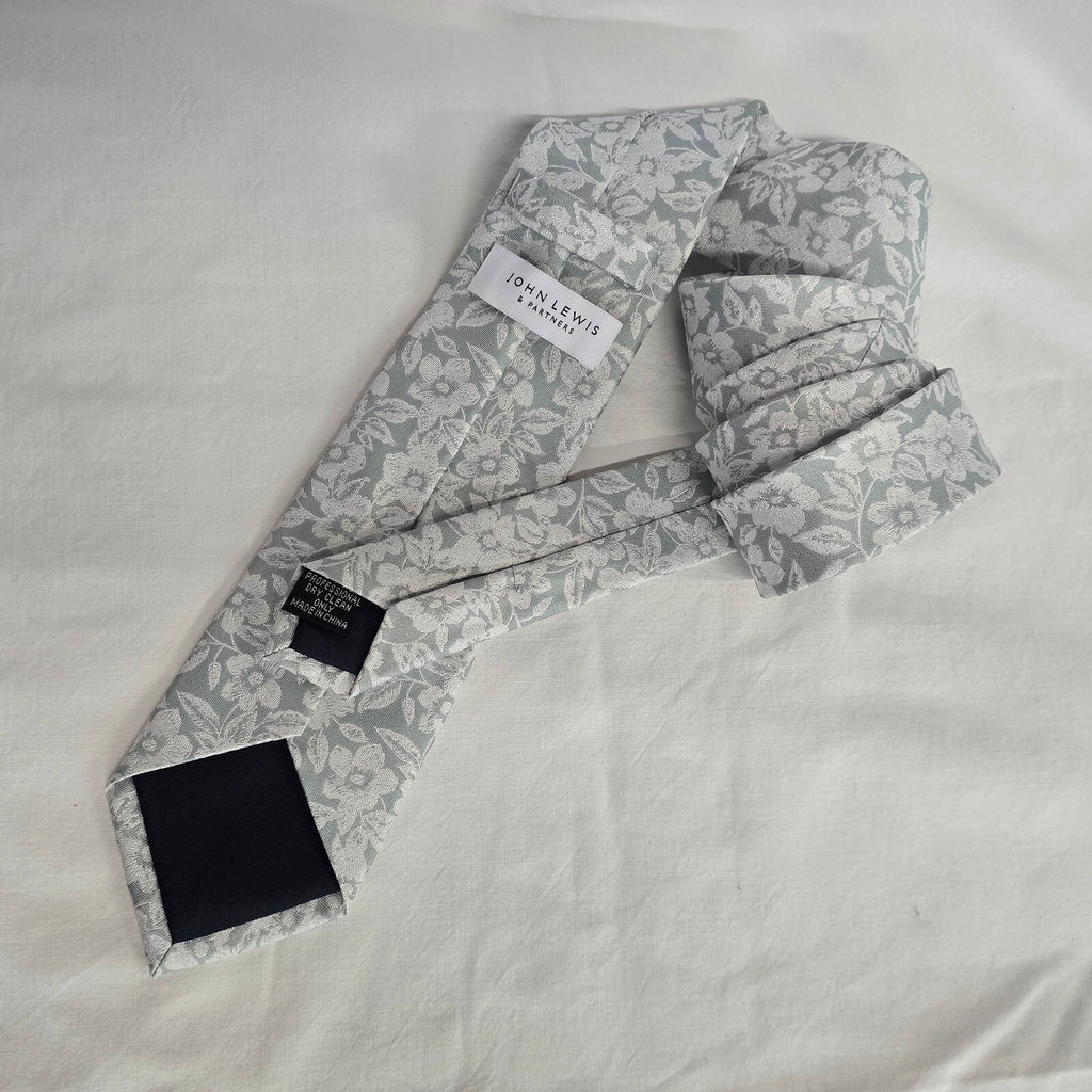 John Lewis silver 100% silk tie