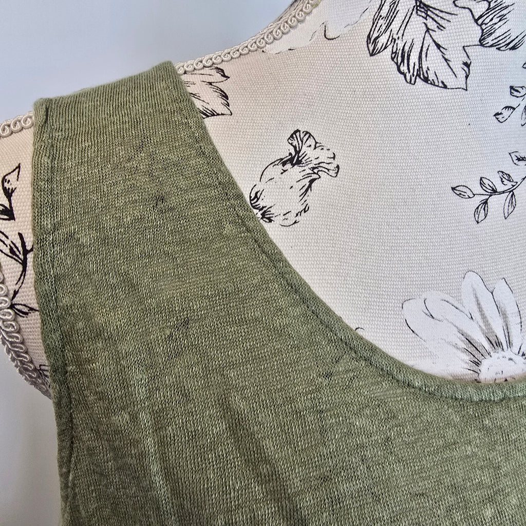 Monsoon 100% linen khaki summer top