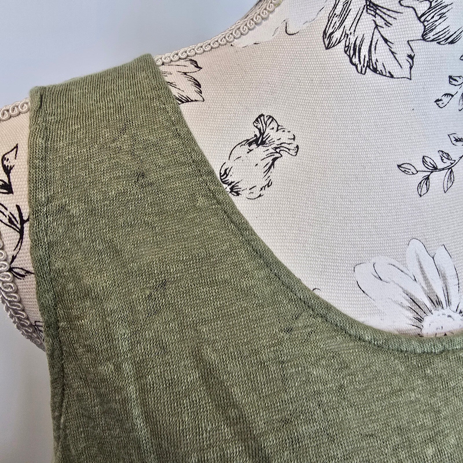 Monsoon 100% linen khaki summer top