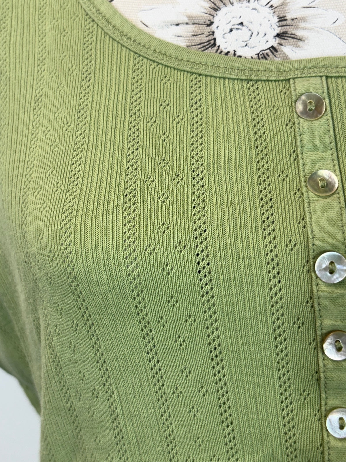 TU pale green tank top