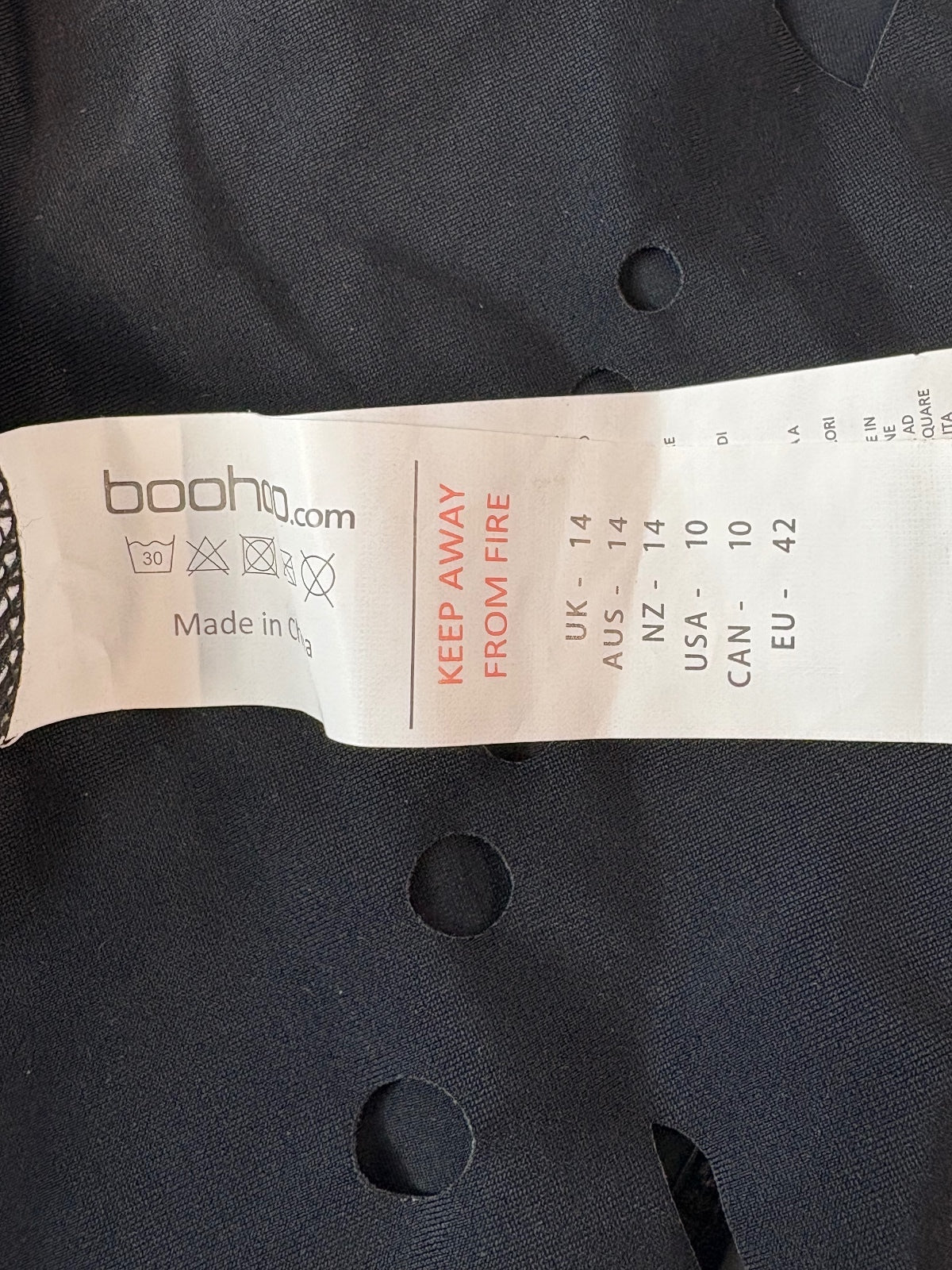 Boohoo black one-piece / 14