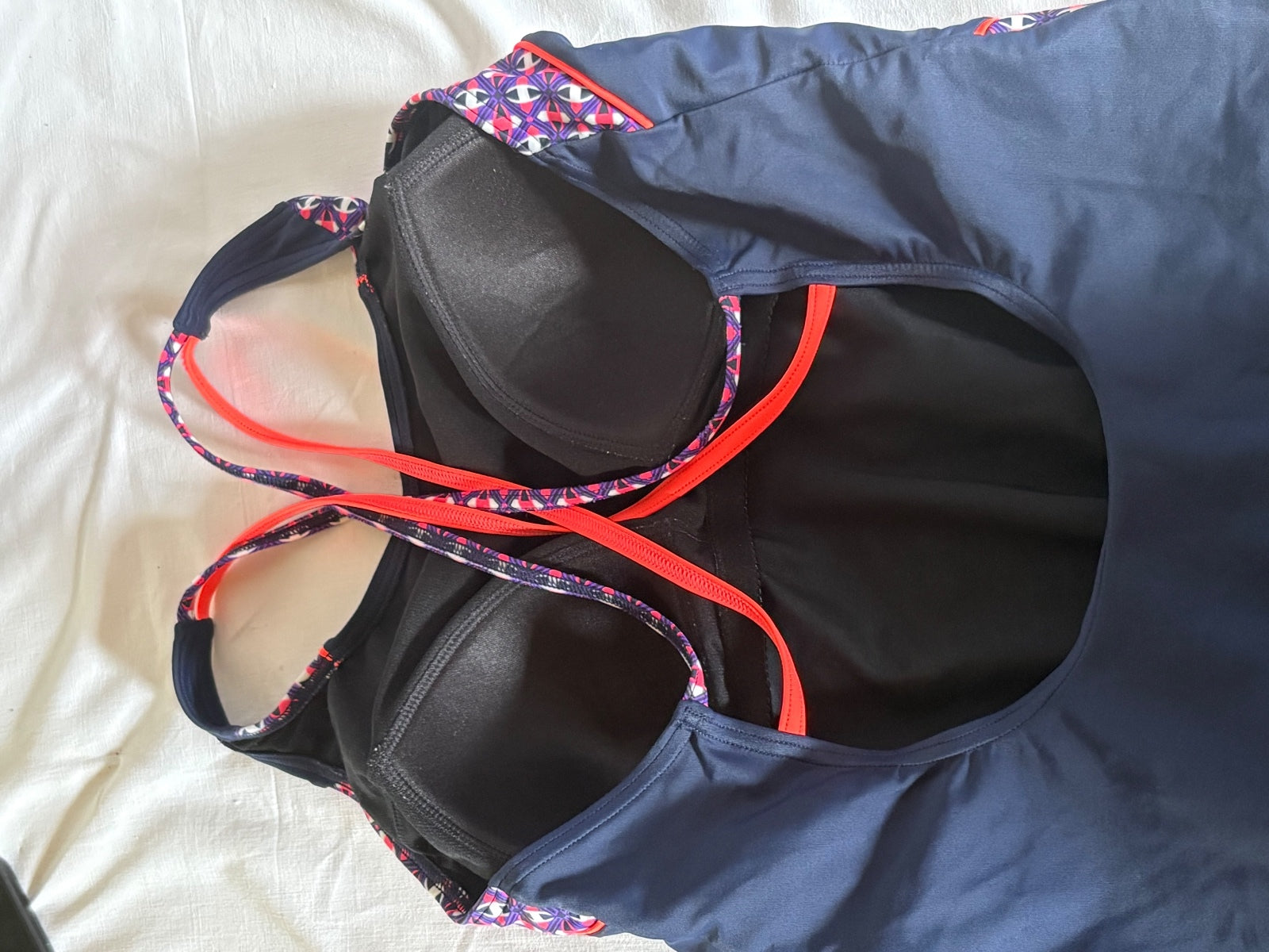 Navy blue one-piece swimwear