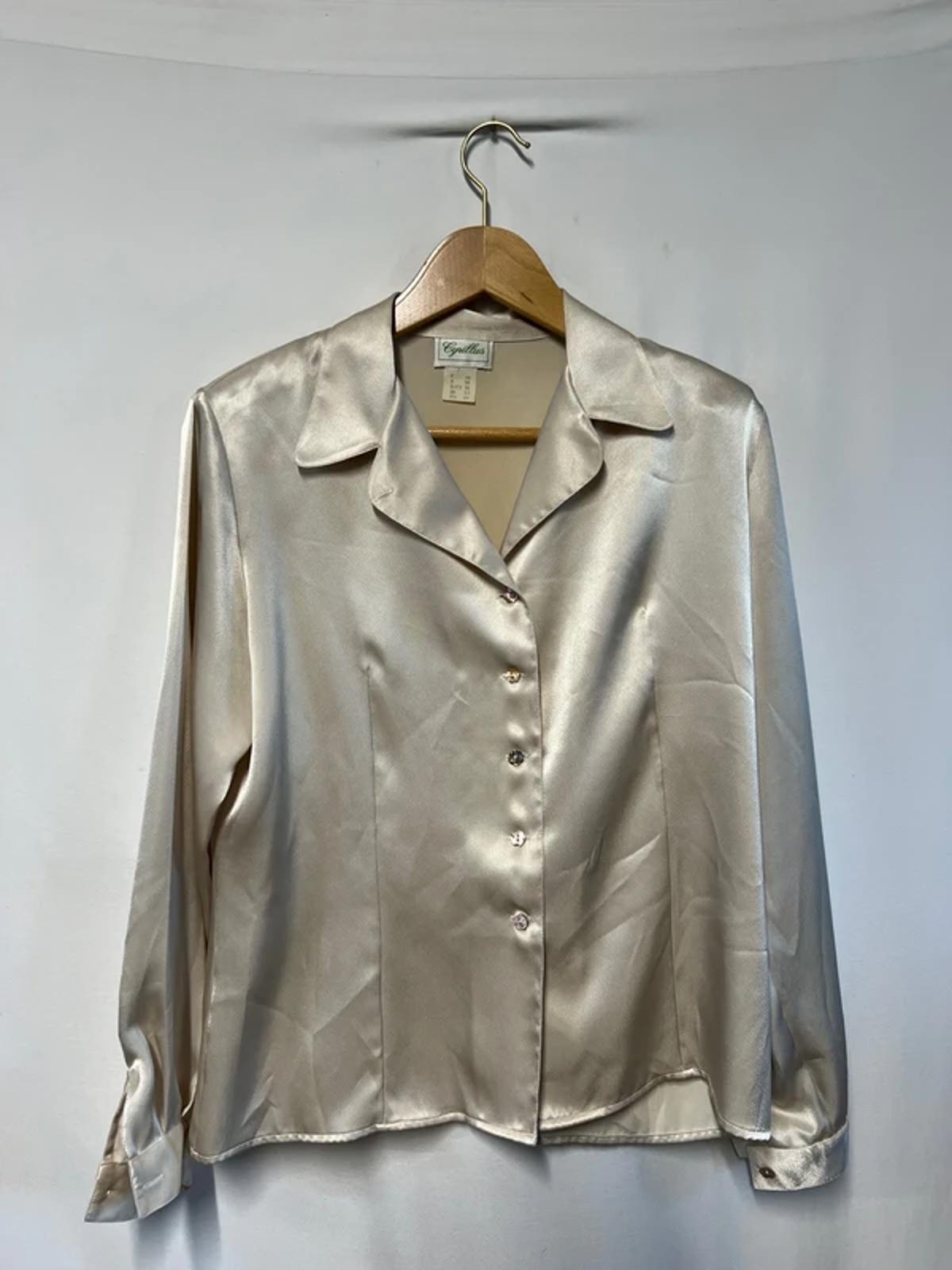 Vintage Cyrillus | 12 | Cream Polyester Blouse