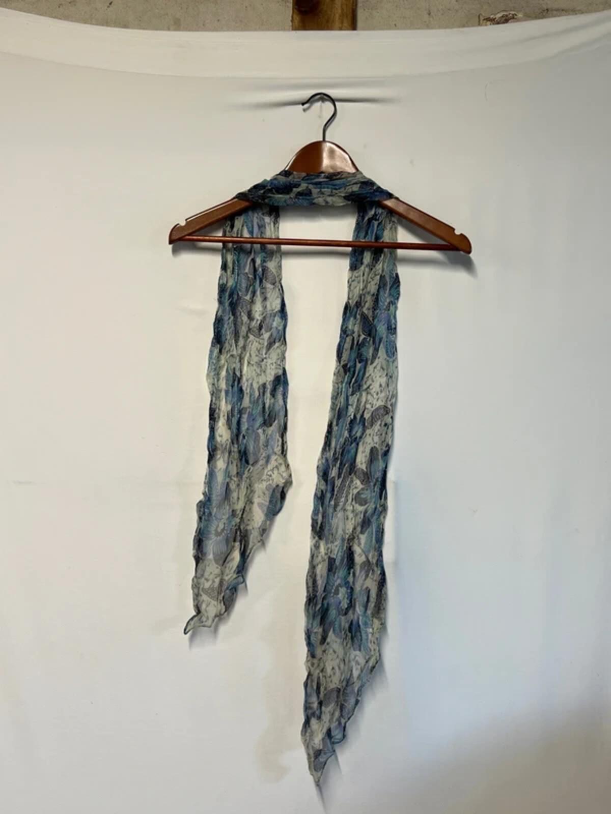 Vintage Style Ladies Navy Blue Floral Scarf