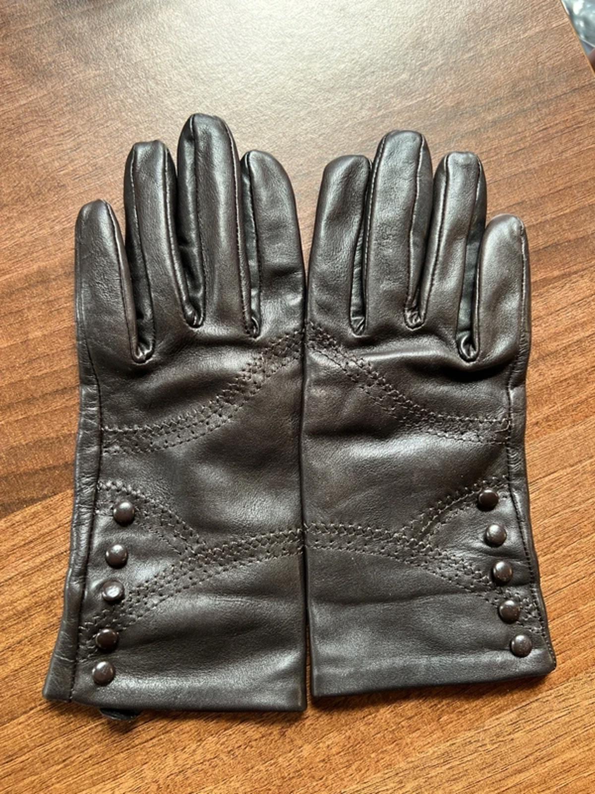 Chocolate Brown leather gloves | XS | Very Good