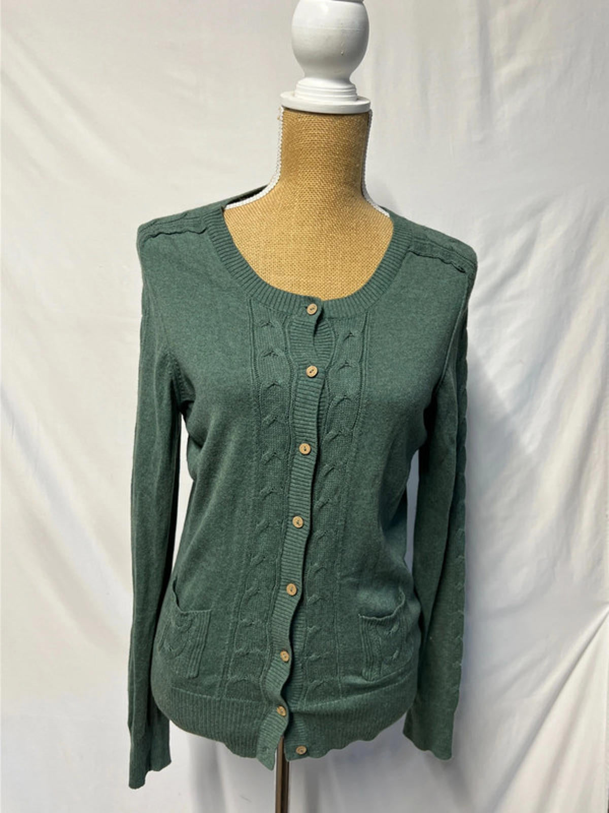 Mantaray | 14| Green Cotton Cardigan