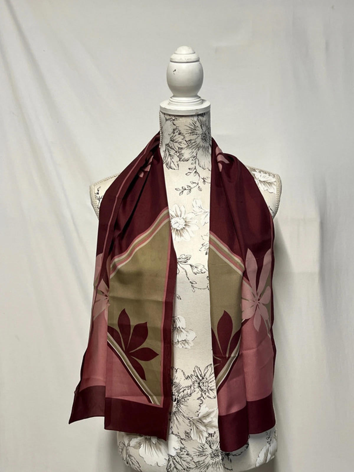 Vintage Maroon Ladies Scarf