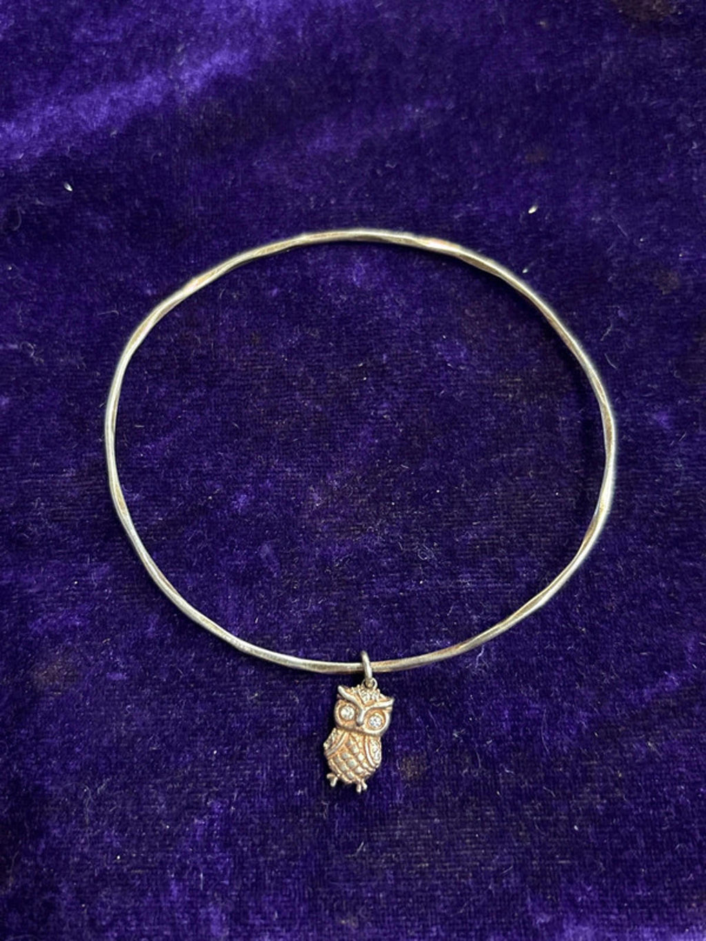 Copper Bangle with Owl Charm