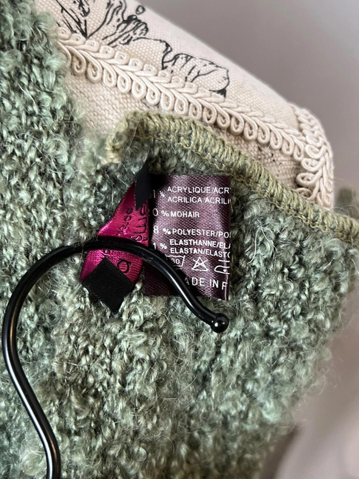 Léa Clément | Green Khaki Scarf | Mohair Blend