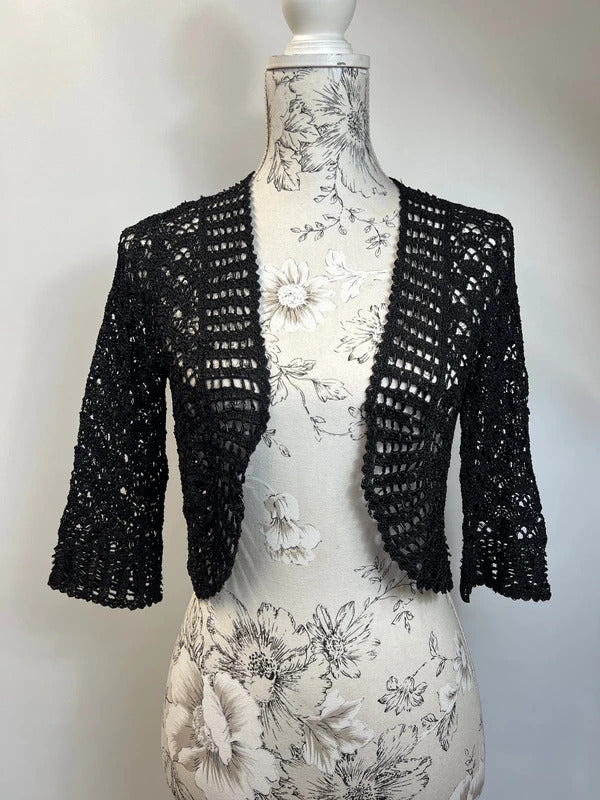 Label by Sky | Size 12 | Black Embroidered Bolero | 100% Viscose