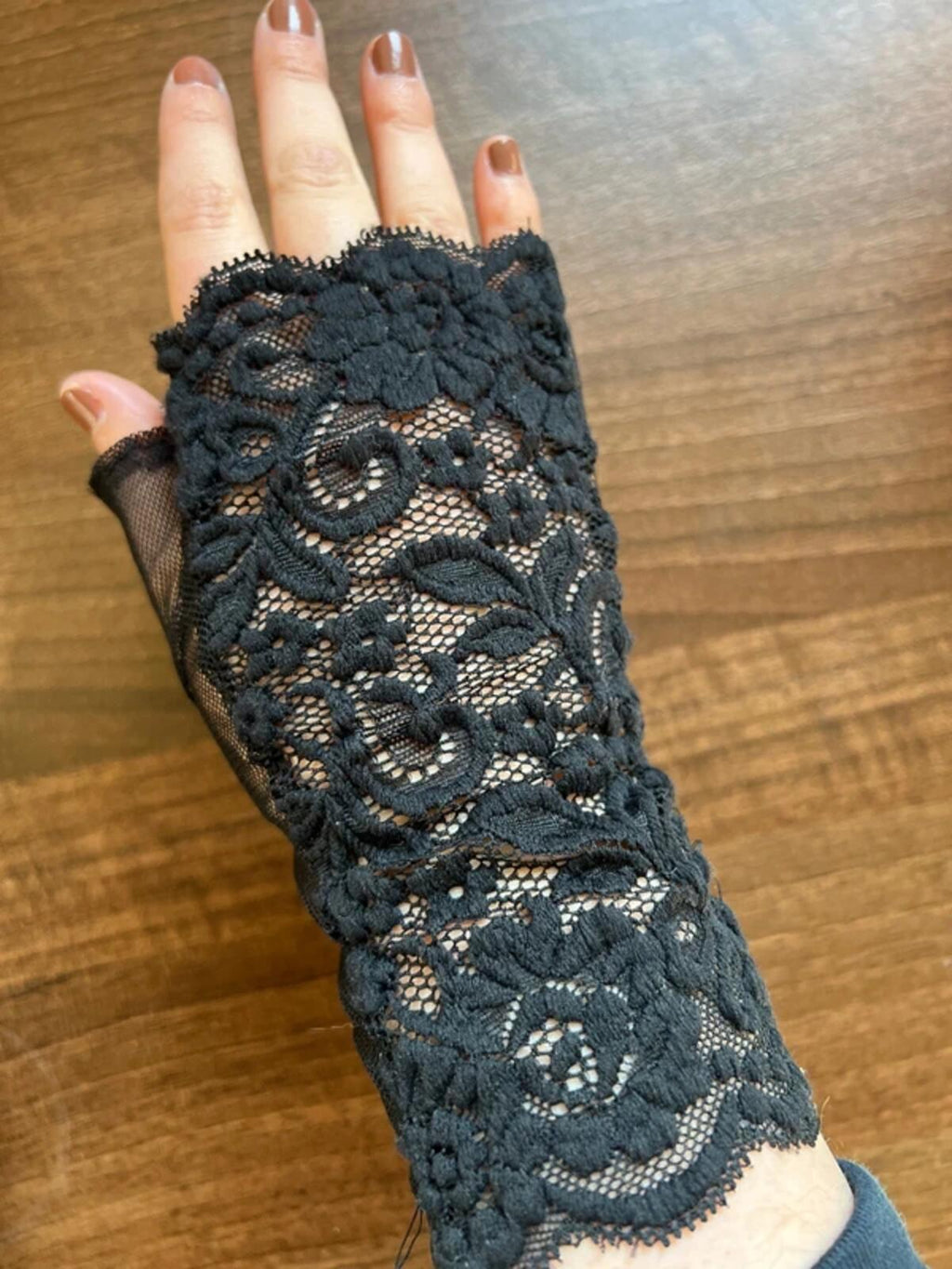Vintage black lace gloves