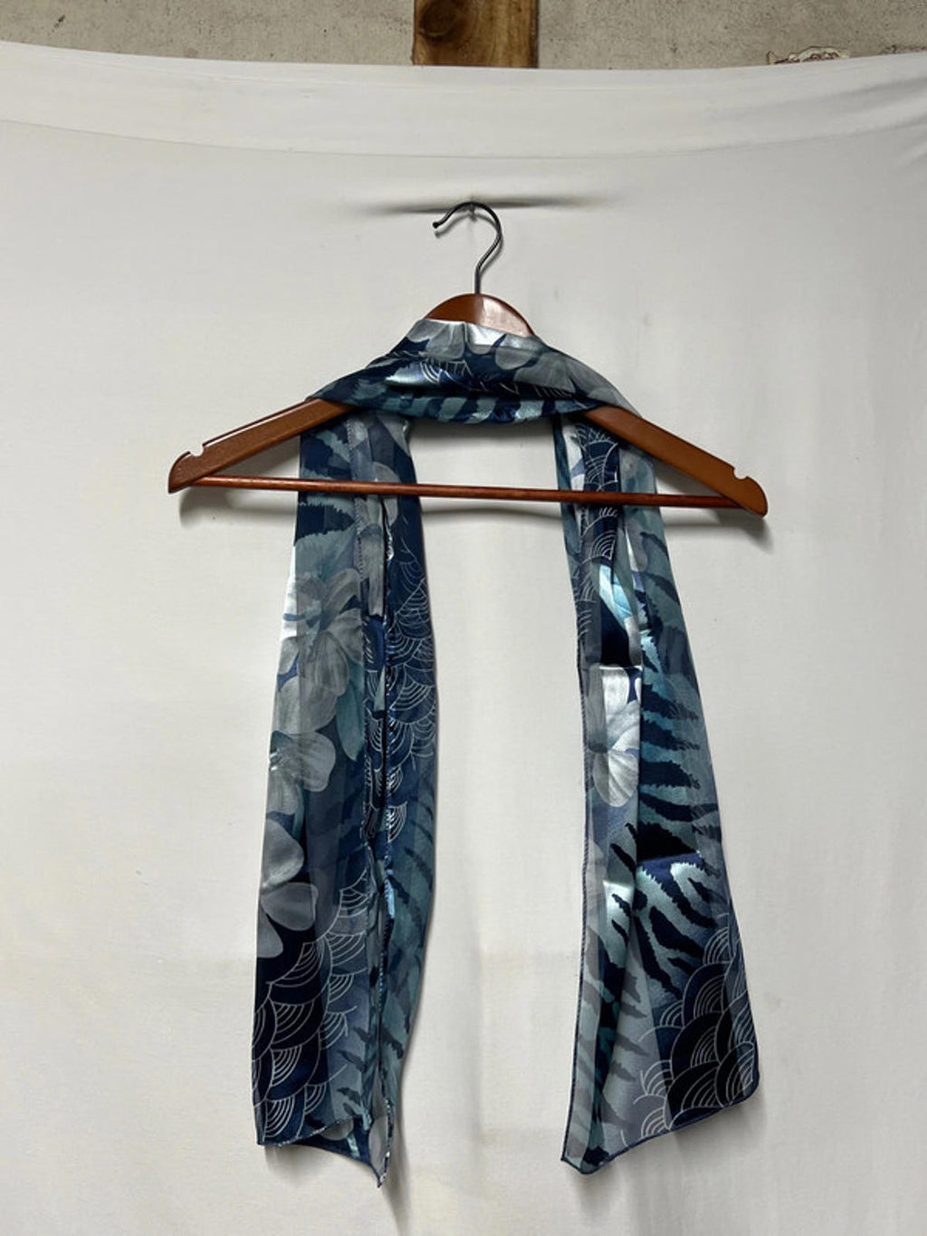Vintage Blue Floral Scarf