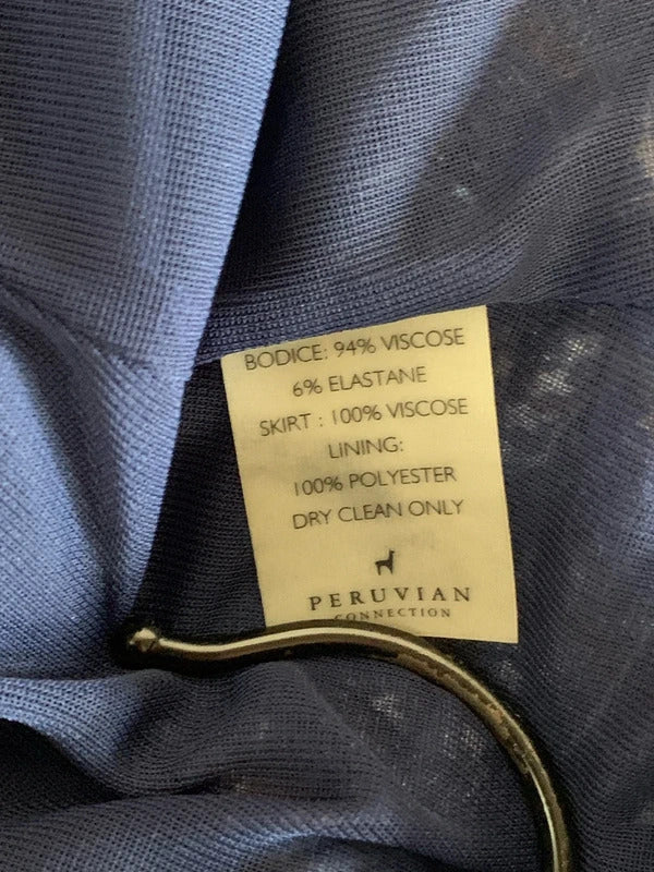 Peruvian Connection | Size M | Blue and white striped shift dress