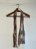 Ladies vintage-style thin blue/brown check scarf