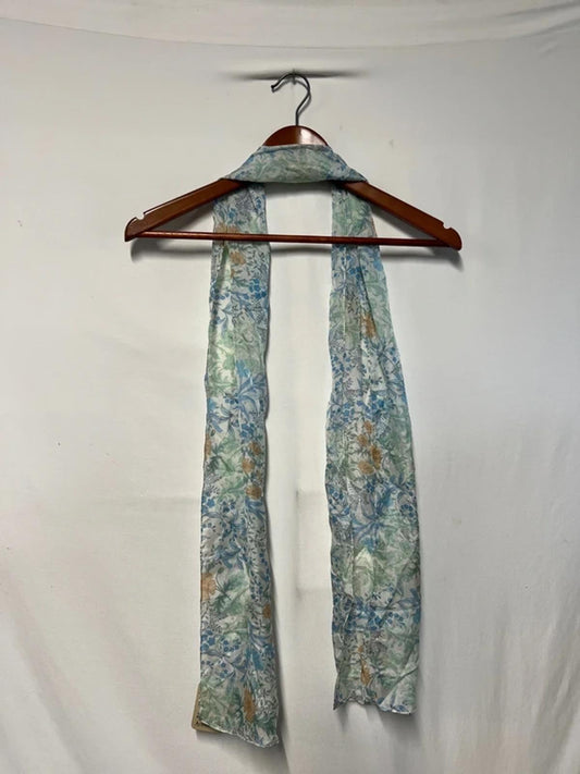 Accessorize | Silk Scarf | Blue Pattern