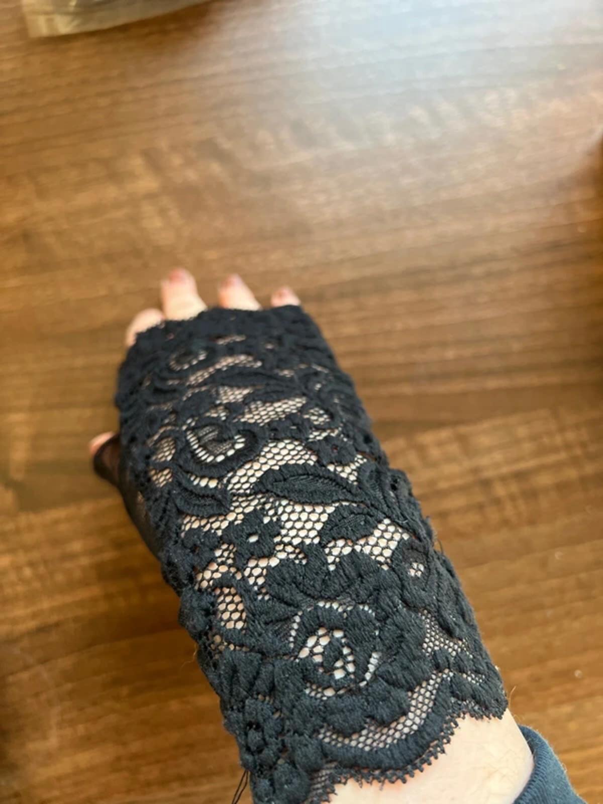 Vintage black lace gloves