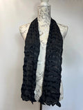 Ladies vintage-style retro scarf | Black textured scarf