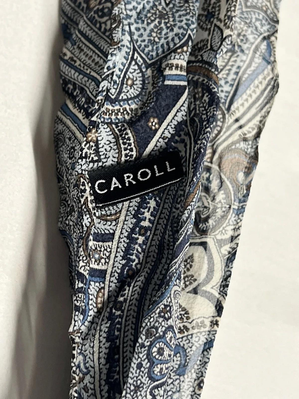 Vintage Ladies Scarf | Blue/Brown