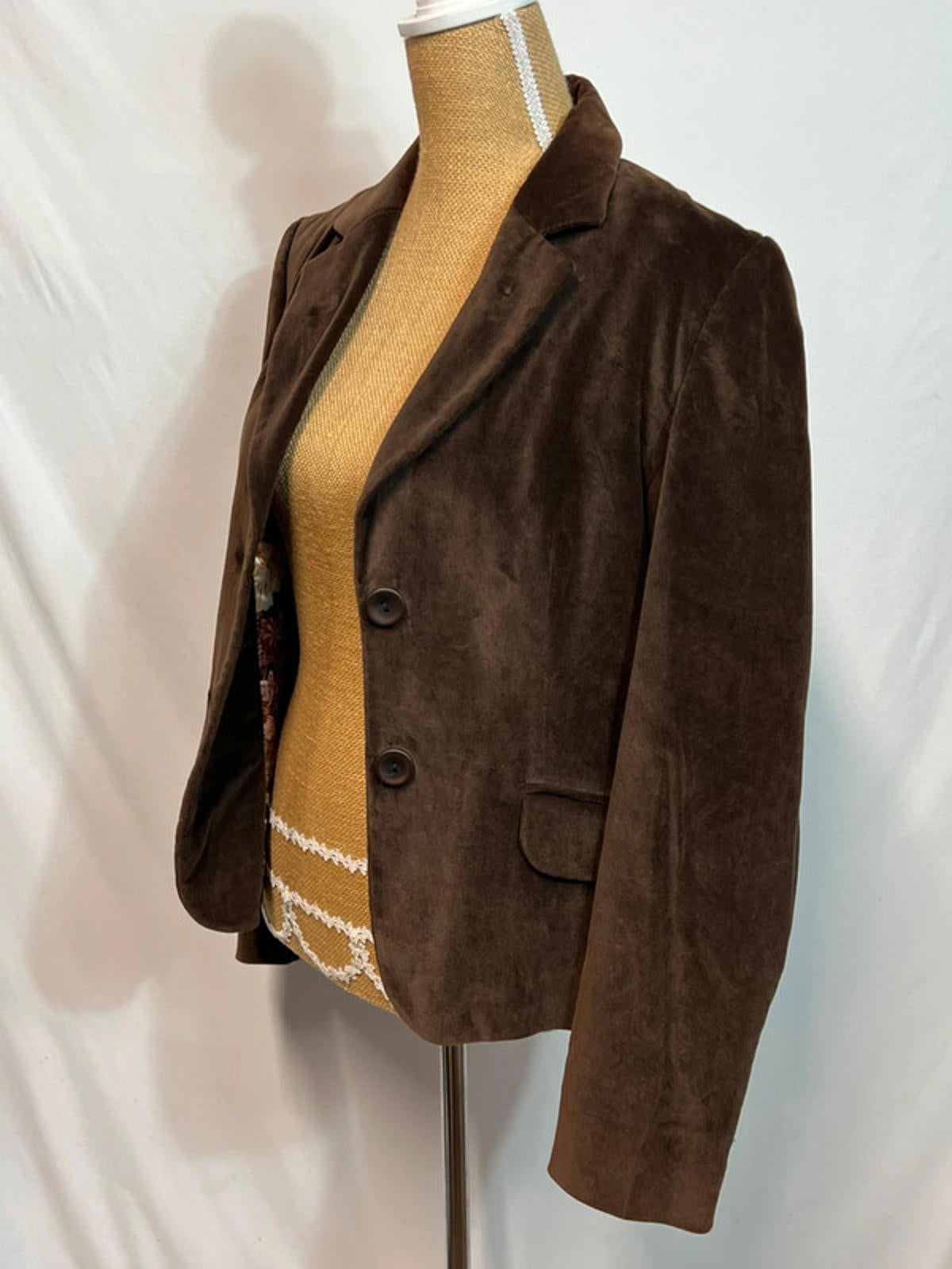 Carolle | Size 42 (12-14) | Chocolate Brown Suede Style Jacket |