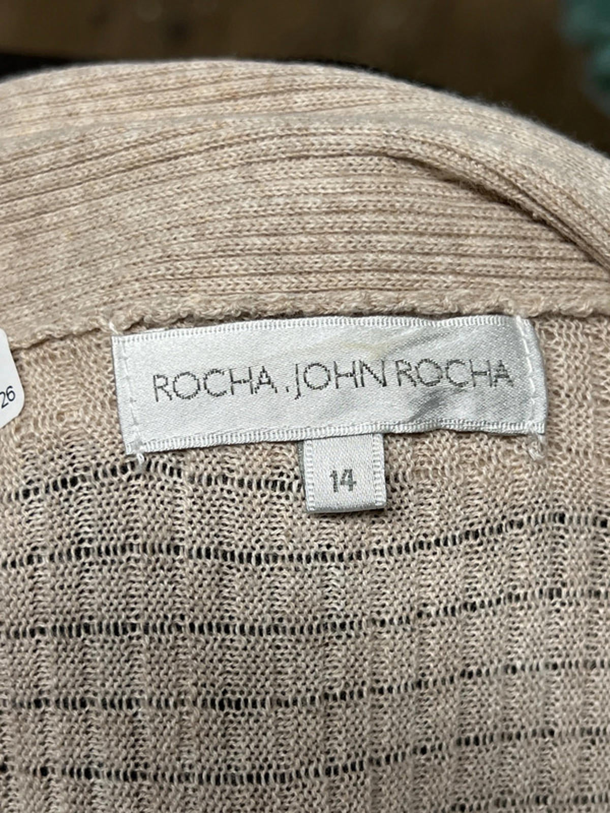 Rocha John Rocha | Beige Cardigan | Size 14 | New No Tags