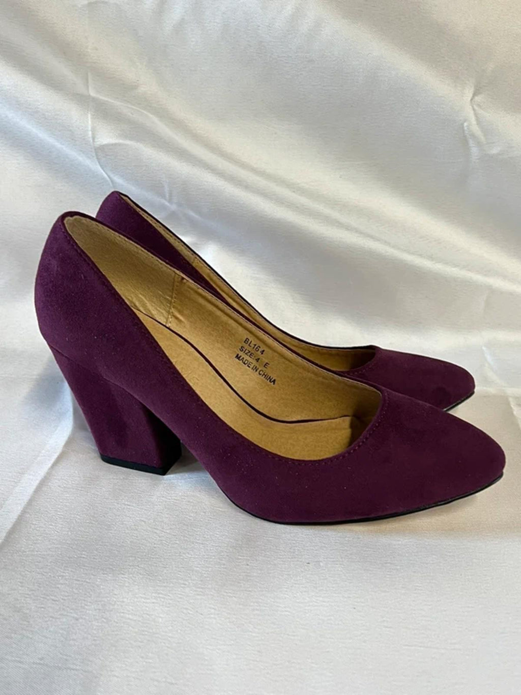Ladies Heels | 4 | Purple/Maroon | Faux Suede