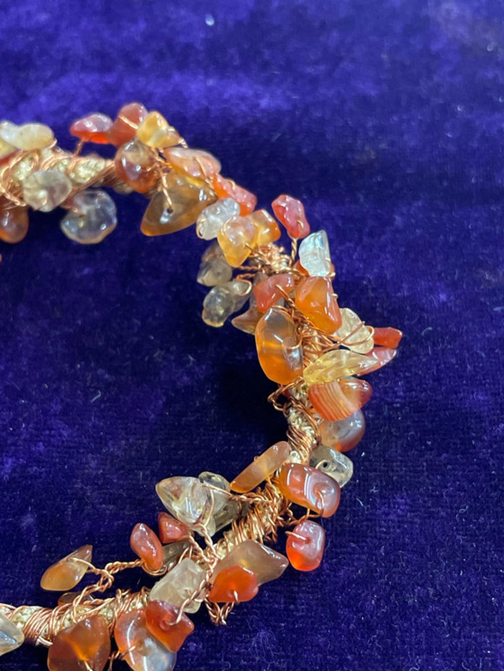 Multi Stone Bangle | Orange | Approx 7cm