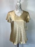 GOLD | 14 | Y2K gold pure silk blouse