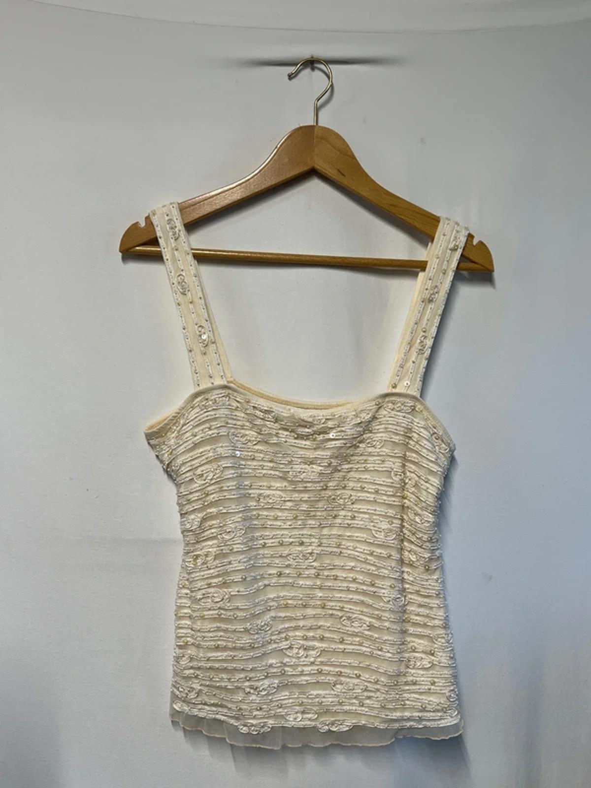 Phase Eight  | Size 14| Y2K Vintage Embroidered cream vest top