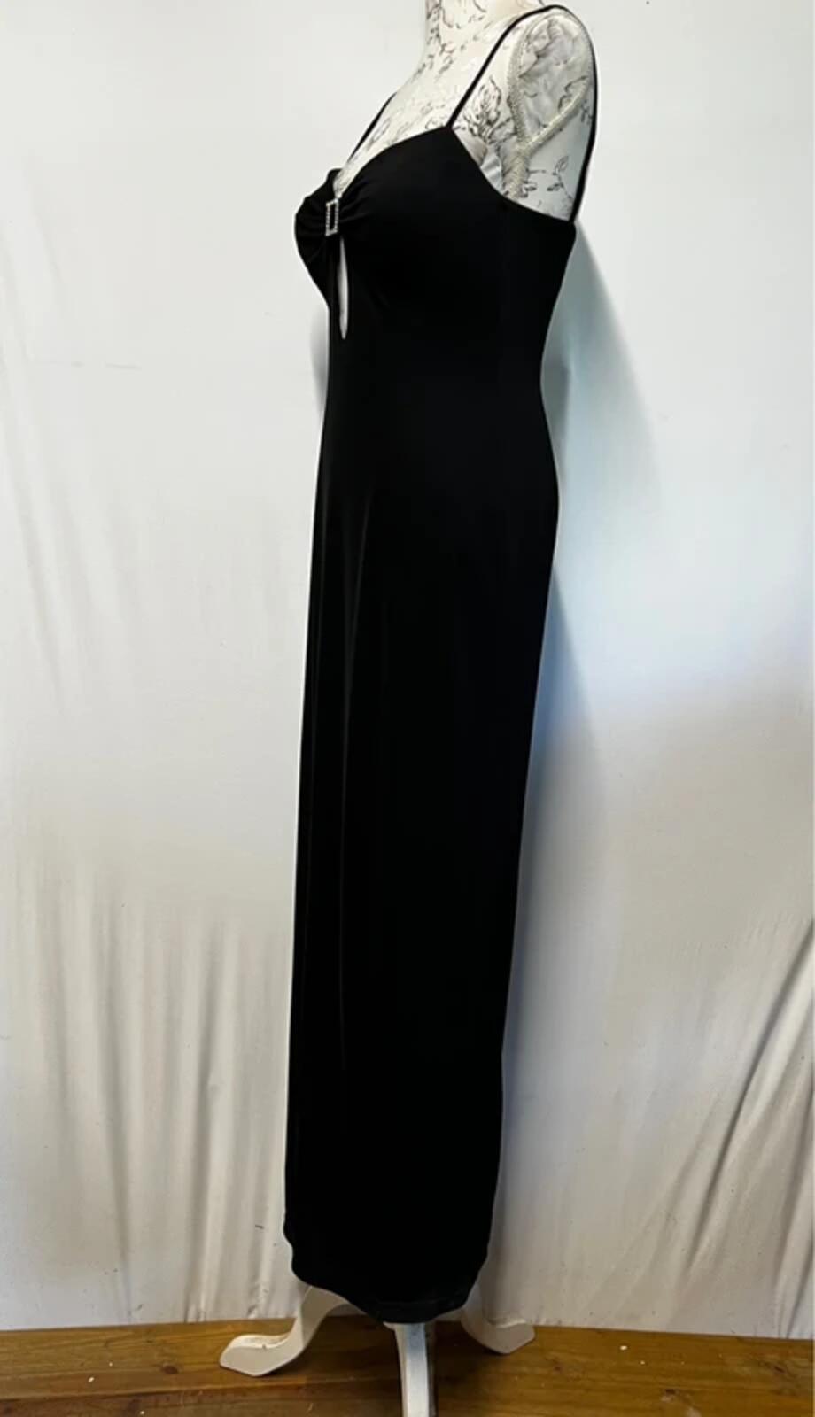 DUSK | Size 12 | Long black dress with silver buckle
