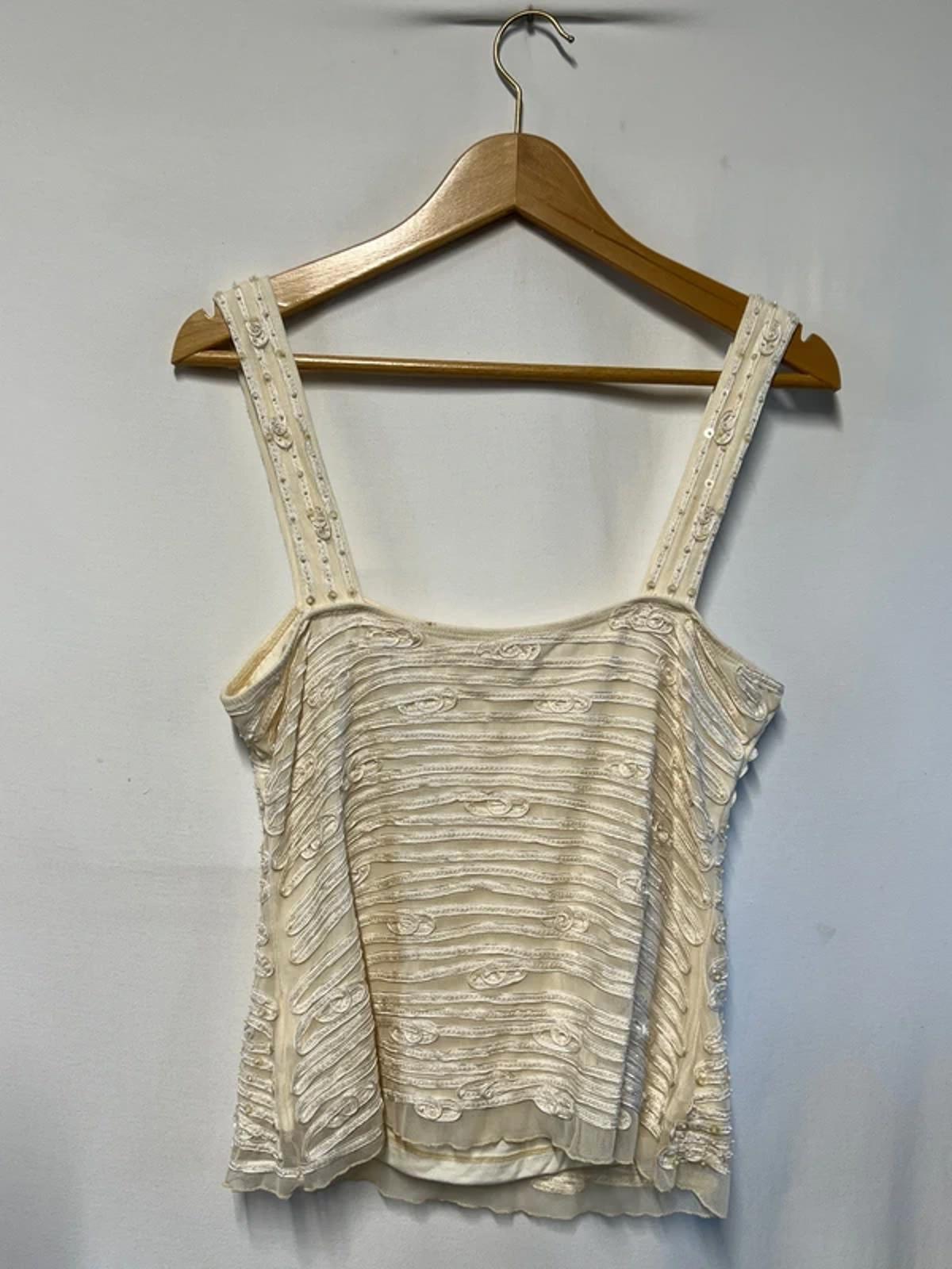 Phase Eight  | Size 14| Y2K Vintage Embroidered cream vest top
