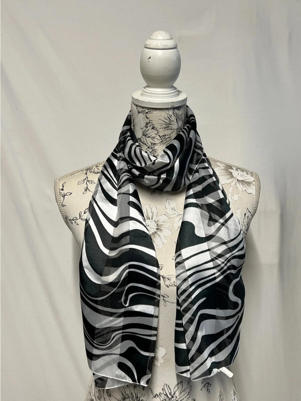 Vintage Zebra Pattern Ladies Scarf