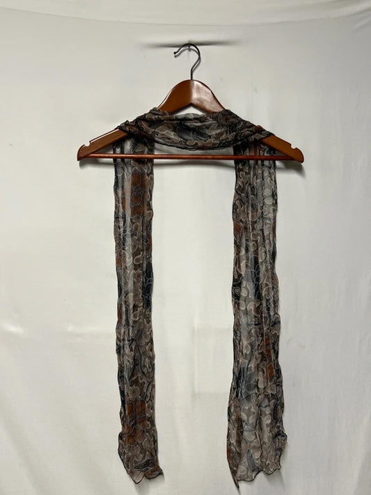 Vintage Ladies Scarf | Brown Paisley