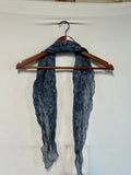 Vintage Style Ladies Scarf | Navy/Blue with check pattern