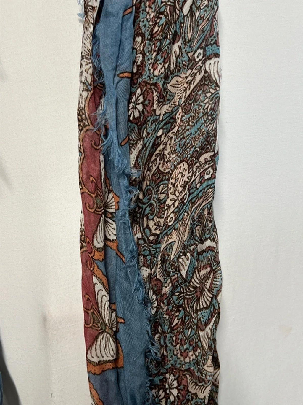 Vintage Style Ladies Scarf | Blue and Pink Butterfly