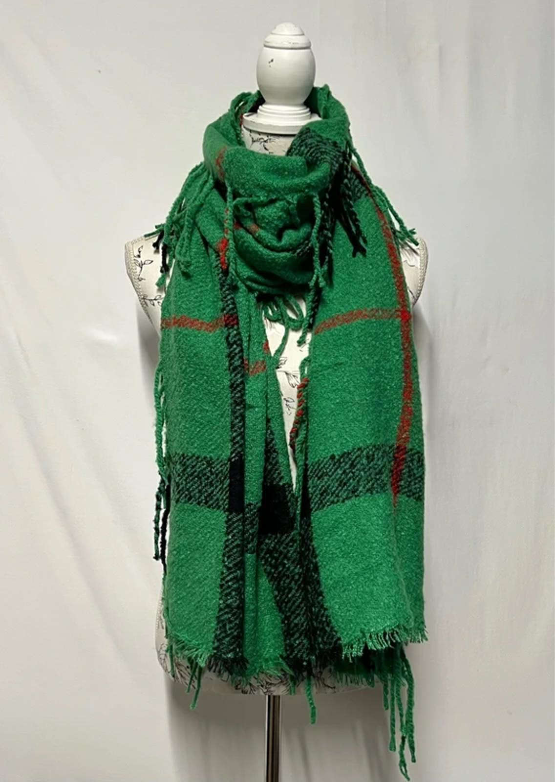 Ladies Scarf | Emerald Green Check