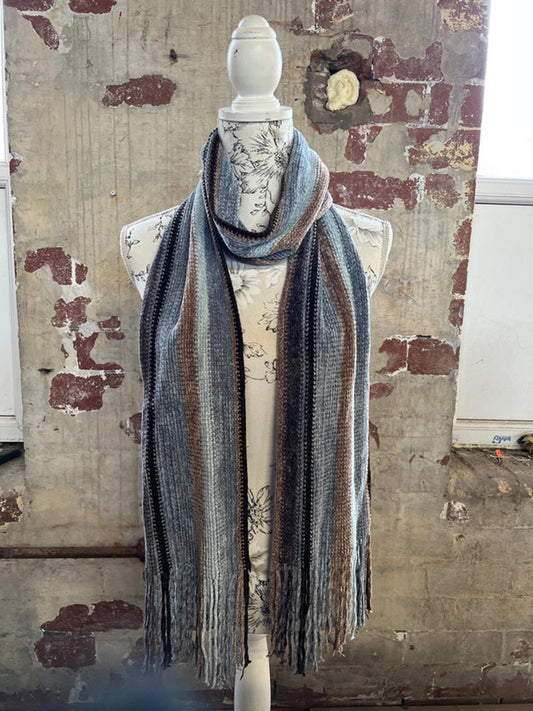 Vintage Style Multicolour Knitted Scarf