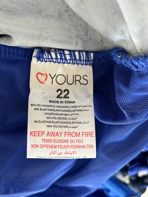 Yours | Size 22 | Black and blue swimsuit