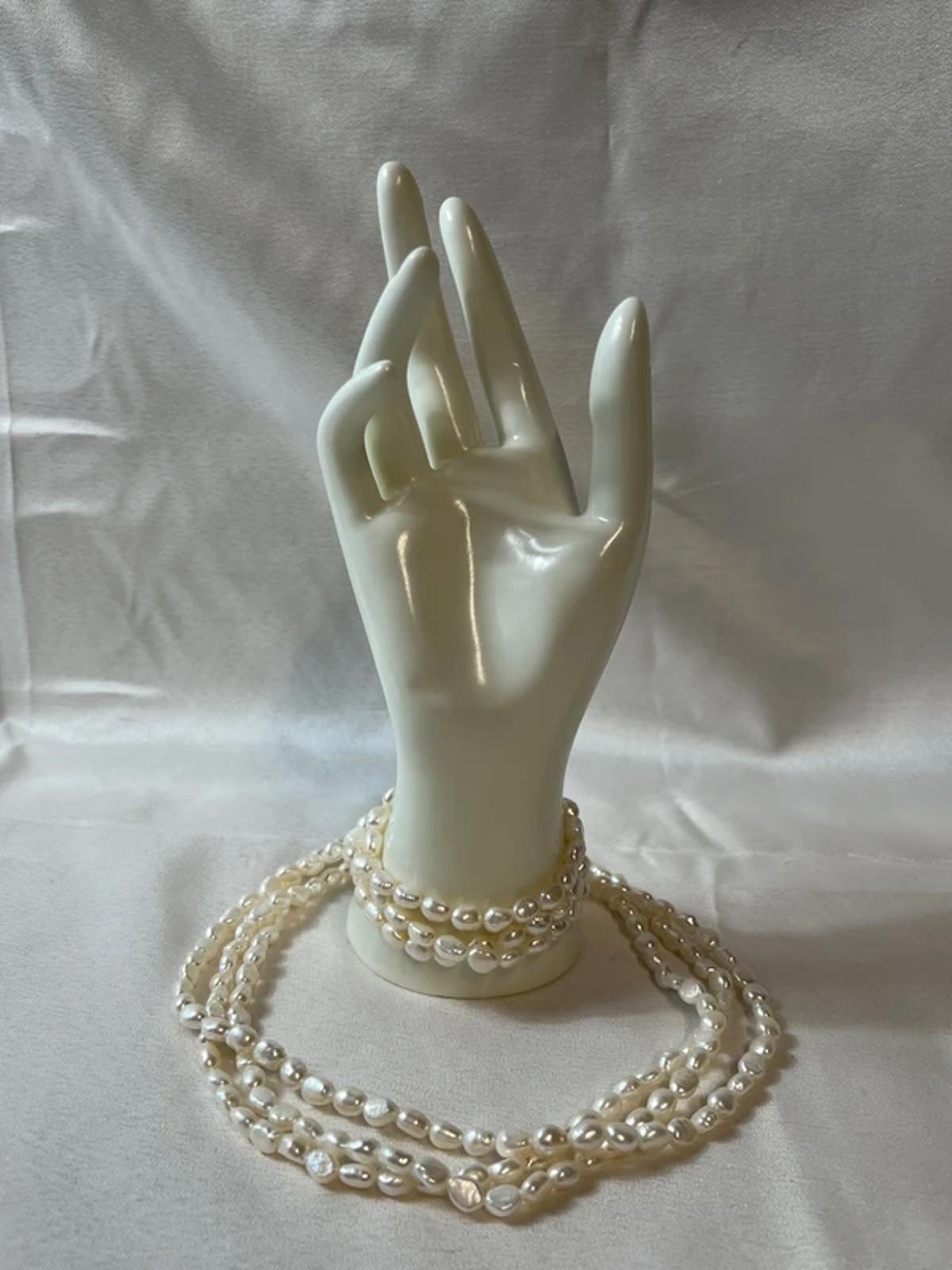 Genuine Pearl Necklace and Bracelet | Silver Sterling Clasp